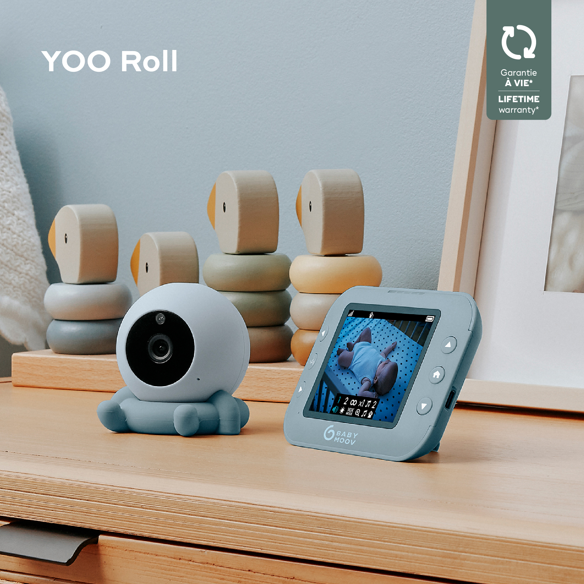 Video Babyphone, babymoov, Blau – Besonderheit: 3,5-Zoll-Bildschirm