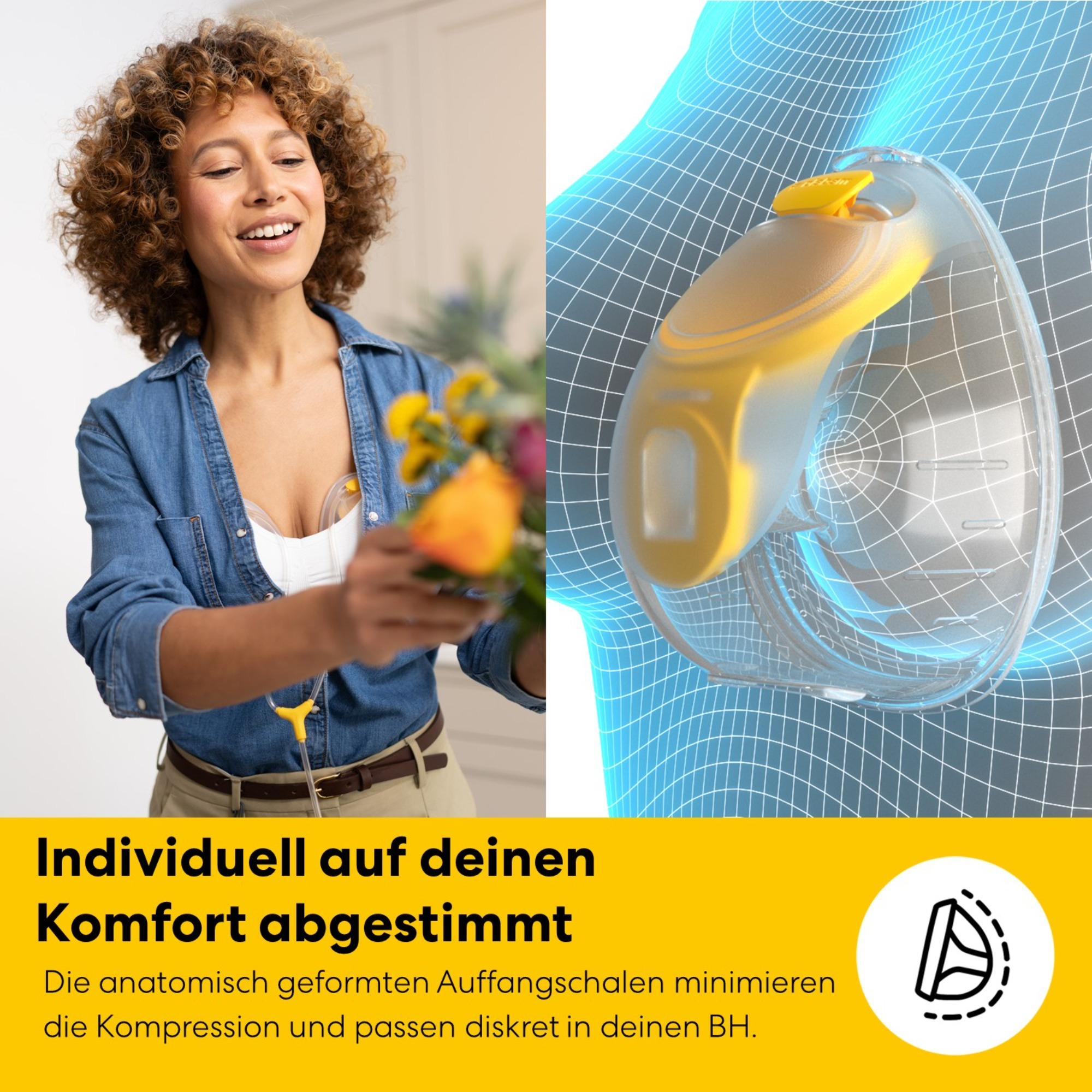 Hands Free Milchpumpen, medela, Transparent – Produktansicht