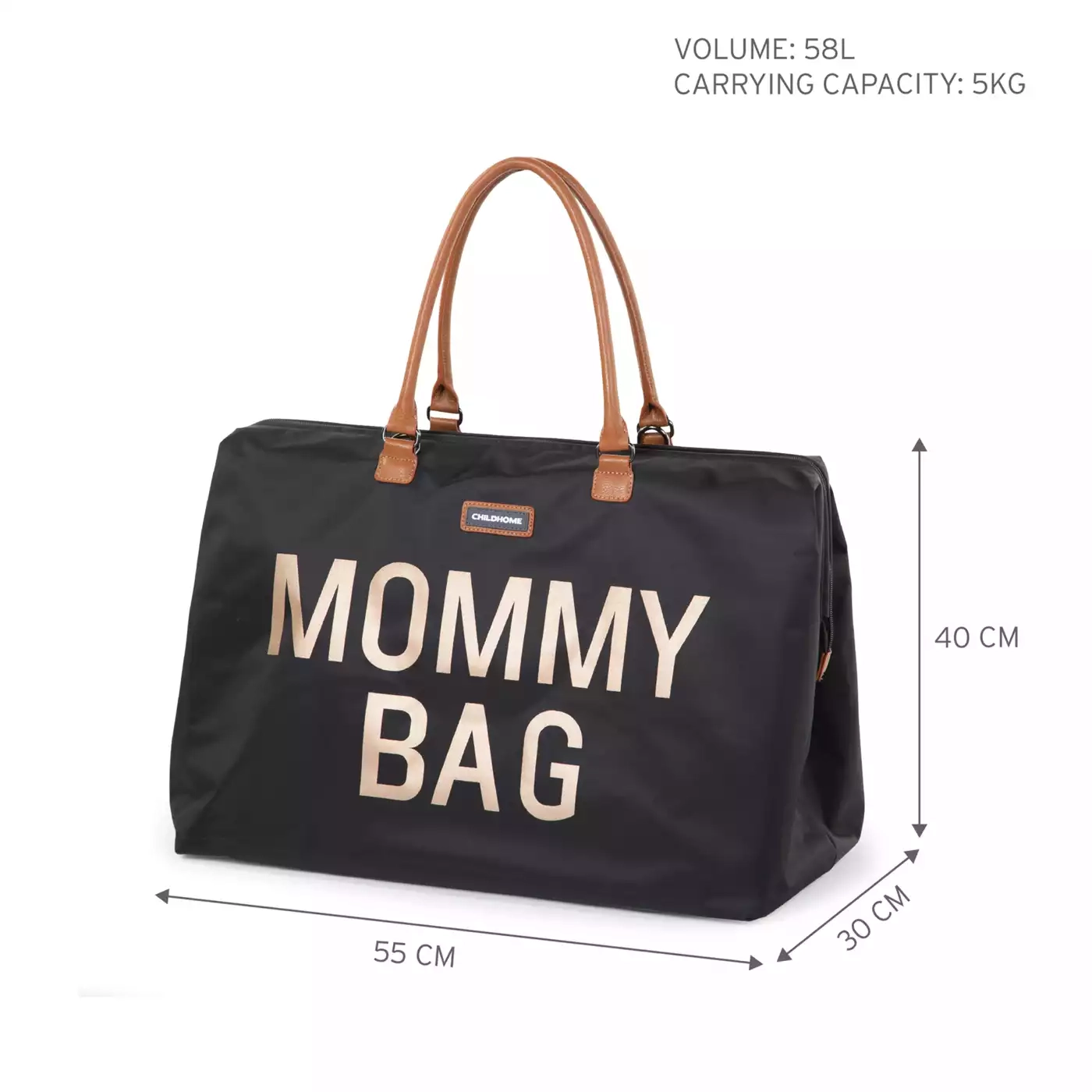 Wickeltaschen, CHILDHOME, Schwarz – Produktansicht