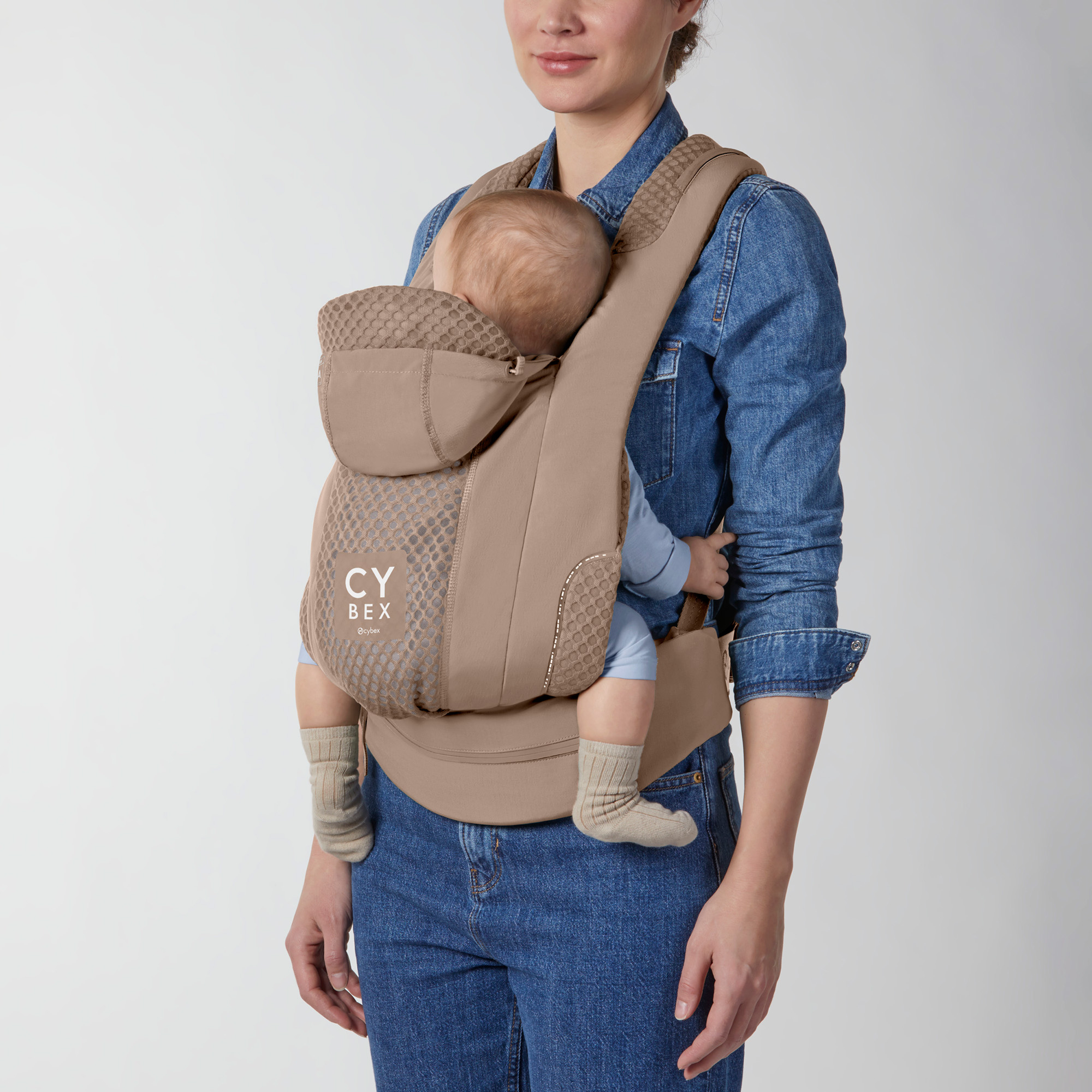 Babytragen, cybex PLATINUM, Beige – Besonderheit: atmungsaktiver 3D-Mesh-Stoff