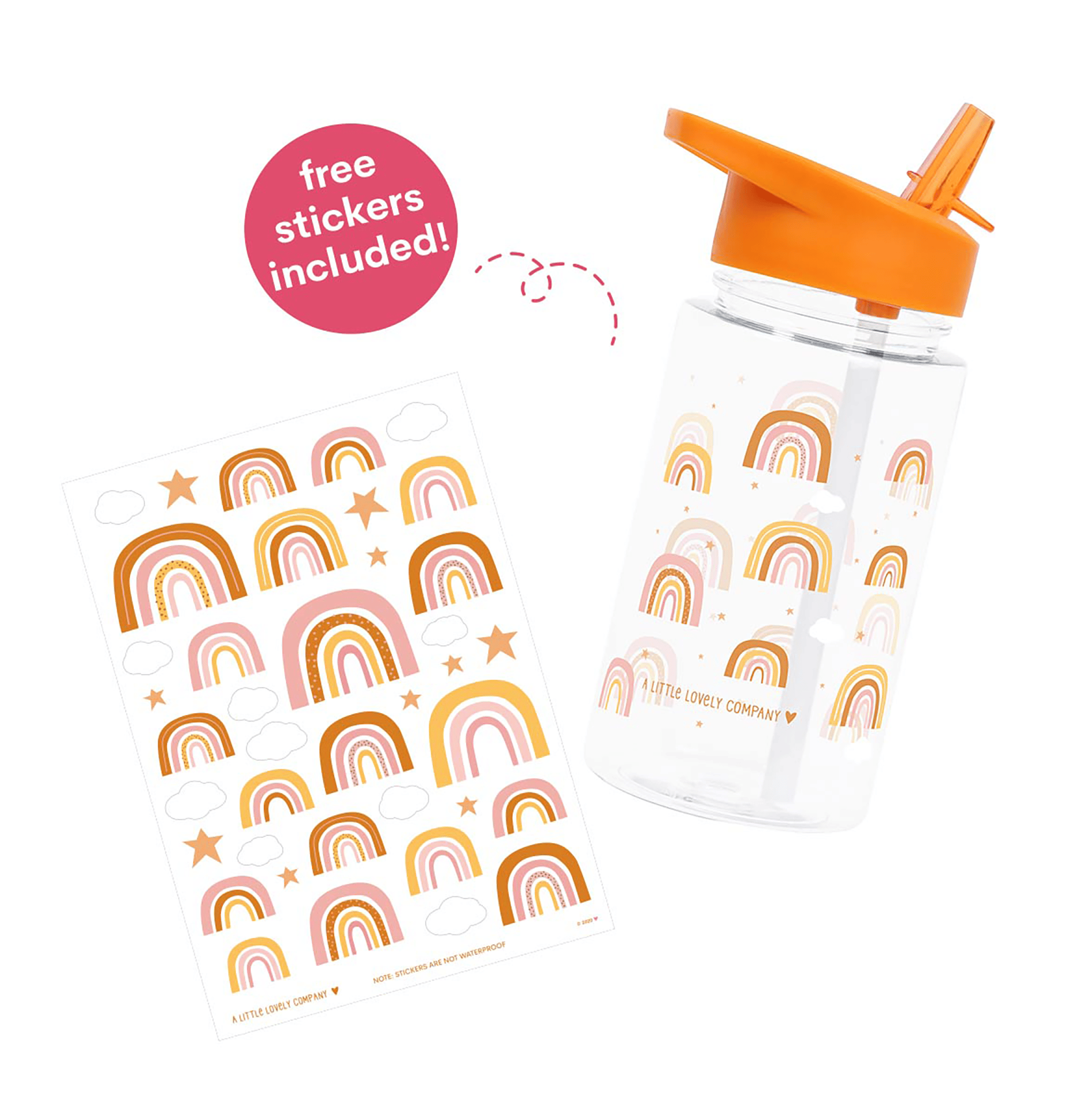 Trinkflaschen, Lovely Company, Orange – Produktansicht