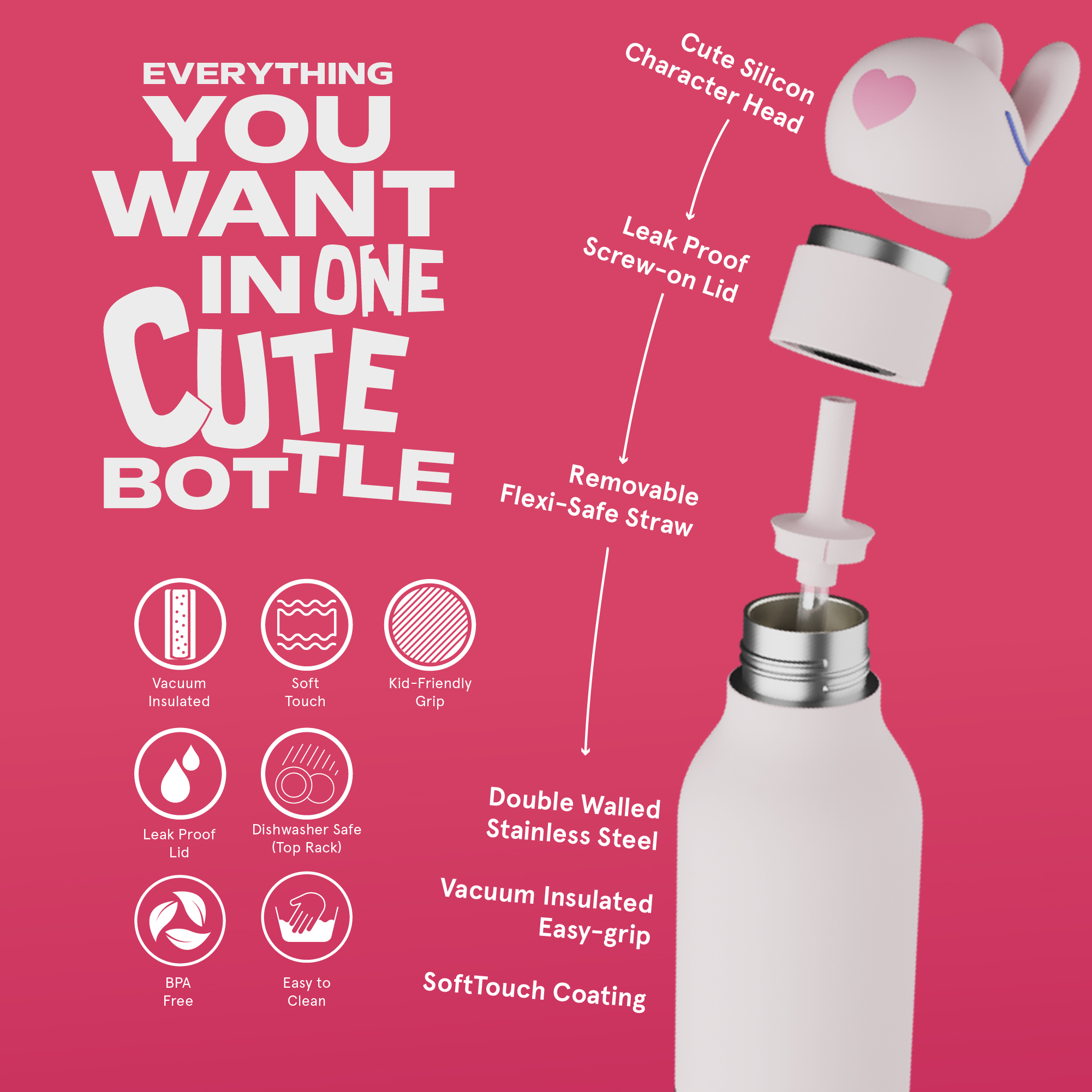 Thermoflaschen, ASOBU, Pink – Produktansicht