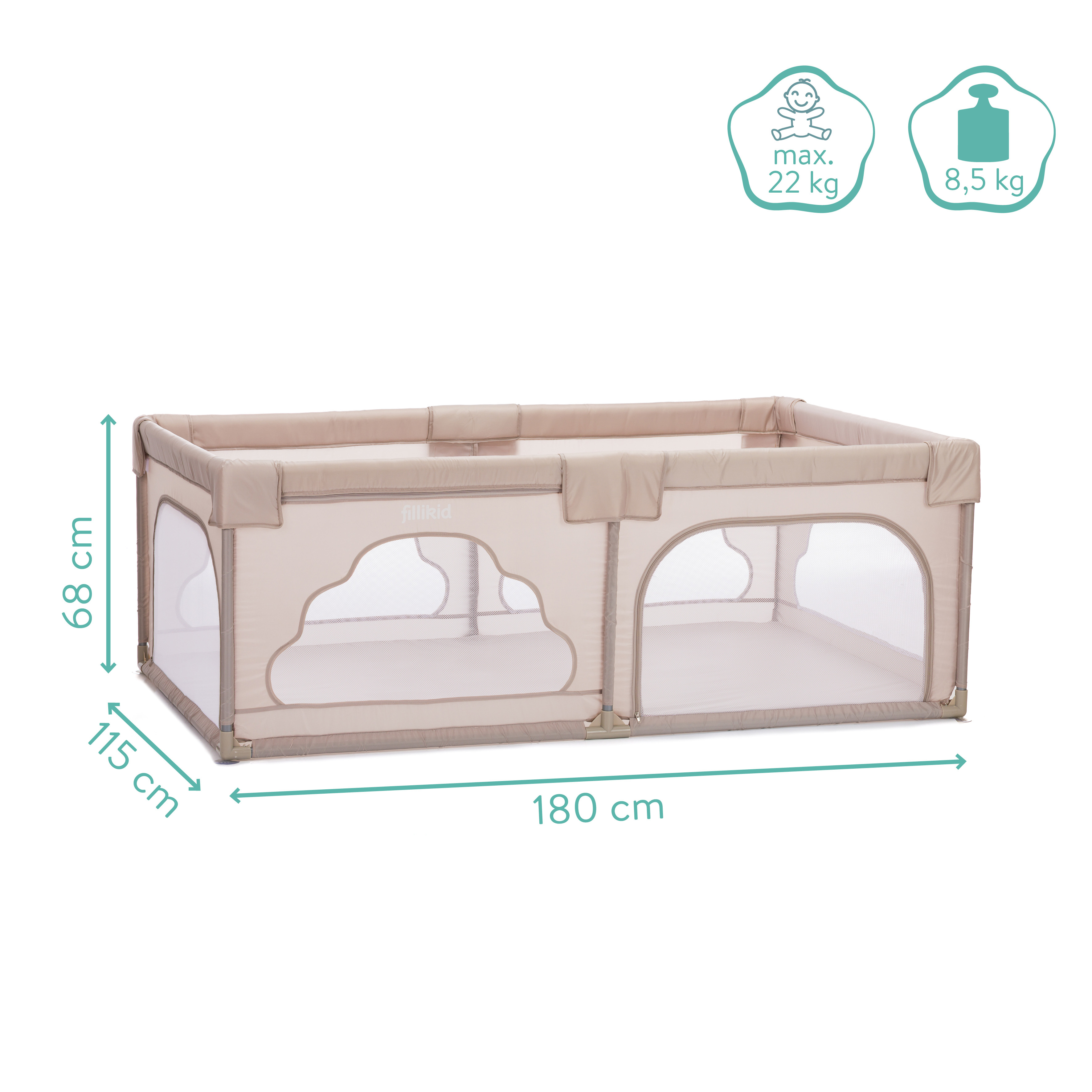Laufgitter & Laufgittereinlagen, fillikid, Beige – Produktansicht