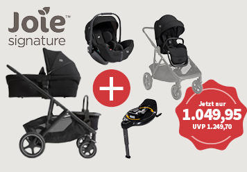 joie signature 4in1 Bundle Versiti ins schwarz. Jetzt nur 1.049,95 statt 1.249.70. Sportwagen mit Wanne, Babyschale und Basisstation.