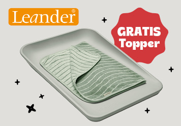 Leander: Gratis Topper zur Wickelauflage Matty. Mintgrün abgebildet.