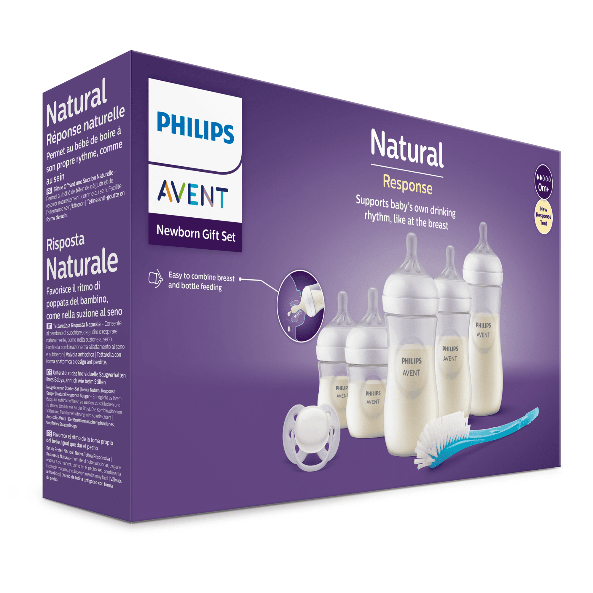 PHILIPS AVENT Flaschen-Starter-Set Natural Response SCD838/12 | Transparent  | BabyOne | Winterschlussverkauf 2024