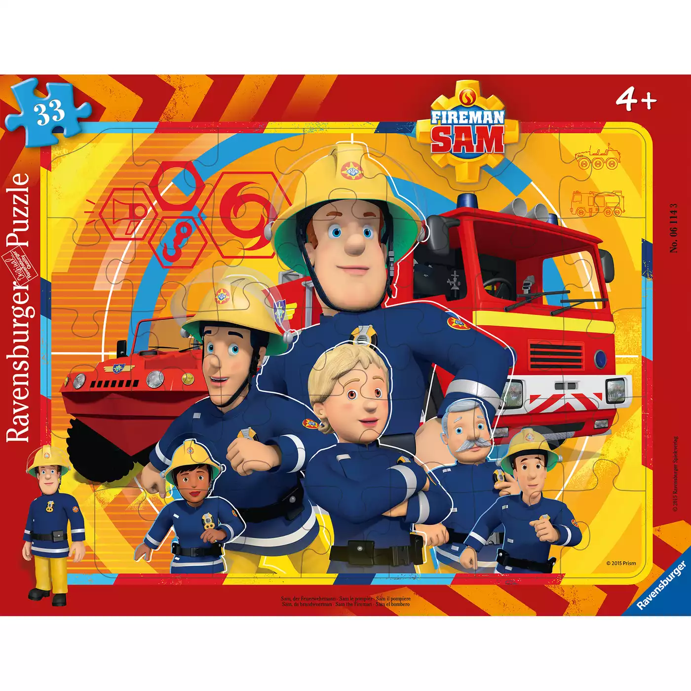 Ravensburger Feuerwehrmann Sam Kinderpuzzle – 3x49 Teile, Ab 5 Jahren, Mit Mini-Postern