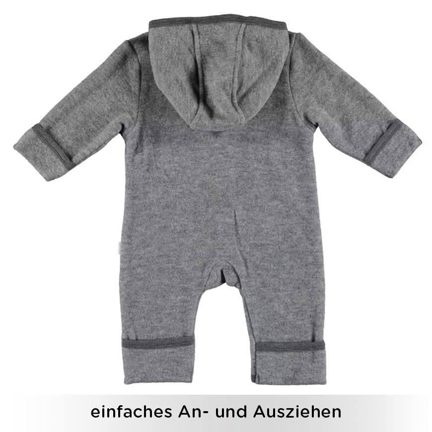 Fleece Overalls, LITTLE ONE, Grau – Produktansicht