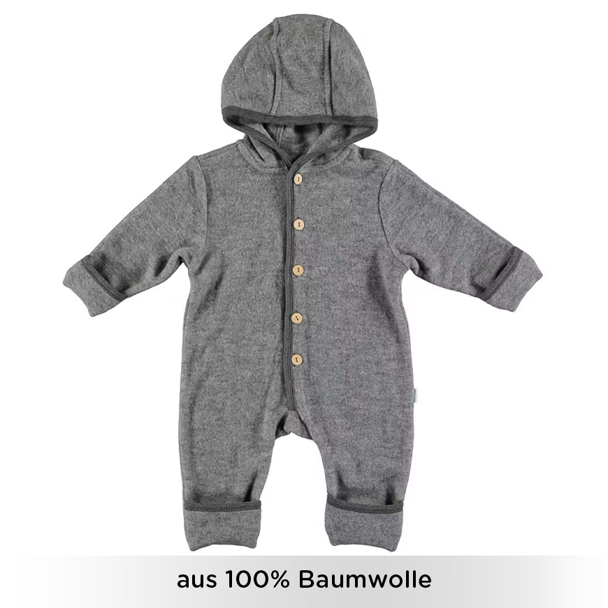 Fleece Overalls, LITTLE ONE, Grau – Produktansicht